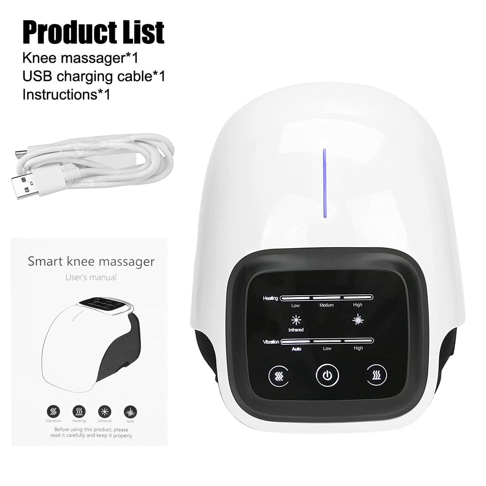 Masajeador de Rodilla con Calefacción Inalámbrica, Pantalla Táctil LED, Máquina de Masaje de Rodilla para Artritis, Alivio Muscular, Relajación de Rodilla, Alivio de Calambres