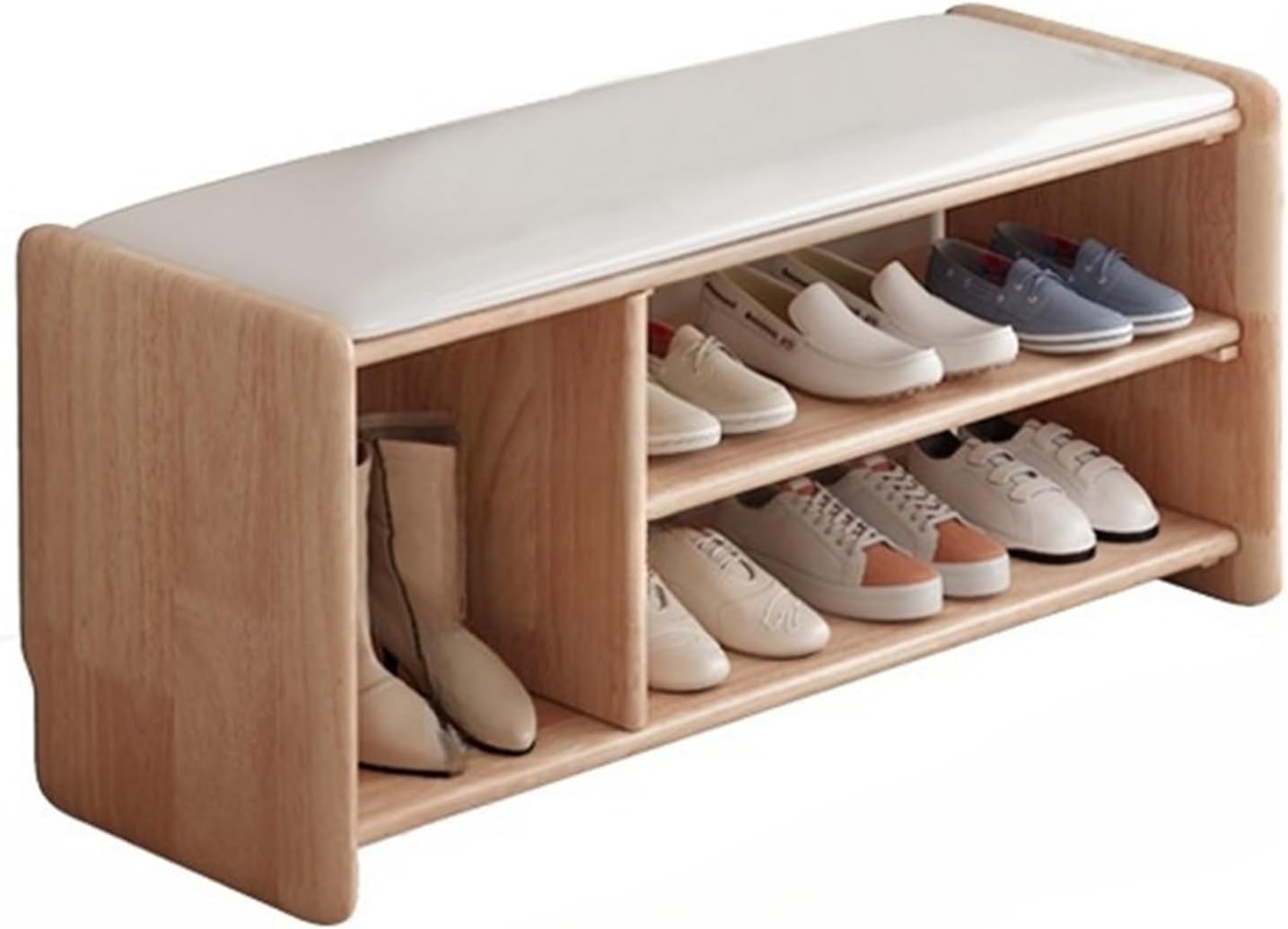 Benches Garden Bench Outdoor Patio Seating Backless Park Chair Lawn Path Slatted Seats,Solid Wood Entryway Shoe Bench - Space-Saving Double Tier Shoe Cabinet & Boot Storage Organizer for HOM