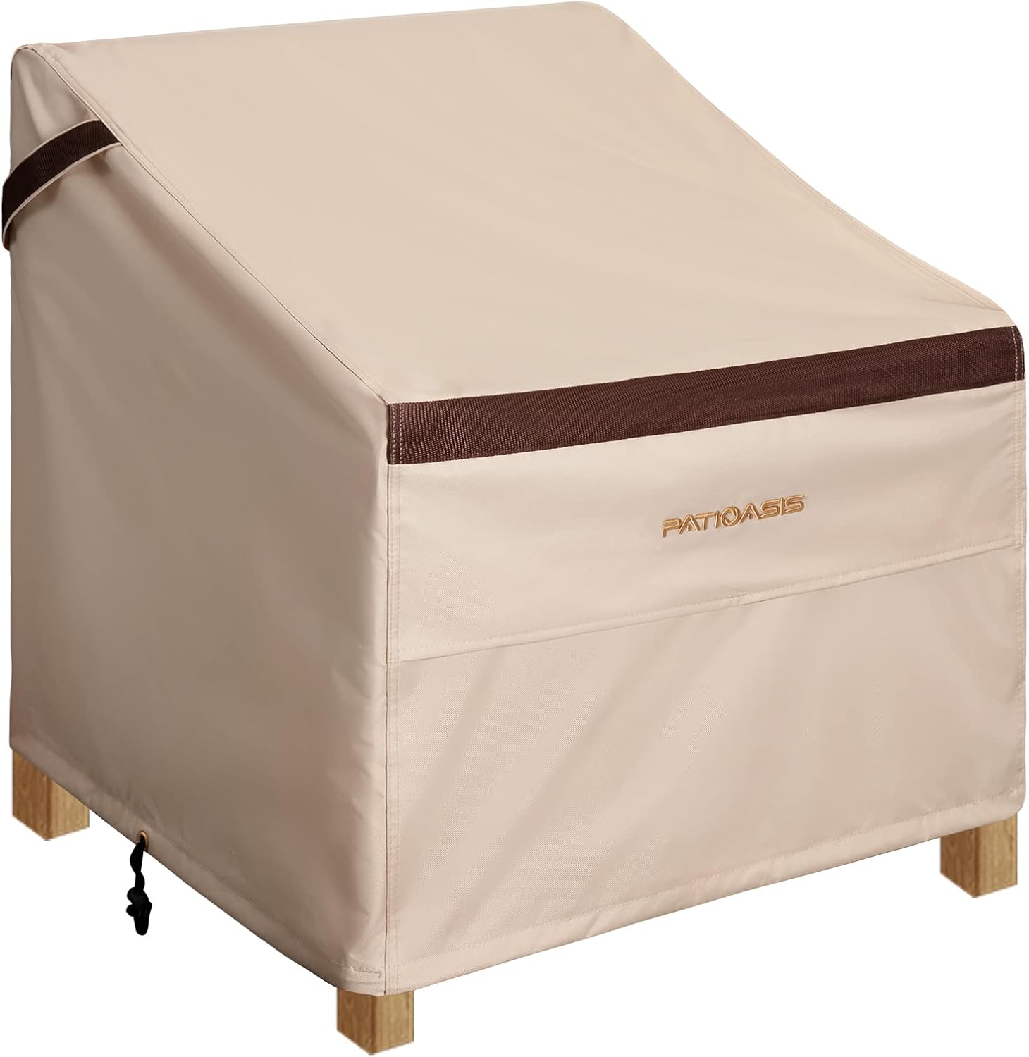 Patio Chair Covers Waterproof 32''W x 37''D x 36''H Rip Resistant Lawn Chair Covers Dust-Proof UV Resistant 600D High Quality Beige/Brown Outdoor Furinture Chair Covers