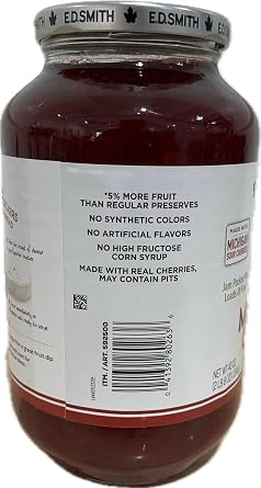 E. D. Smith Cherry Spread. Two pack 40 Oz Large Jar