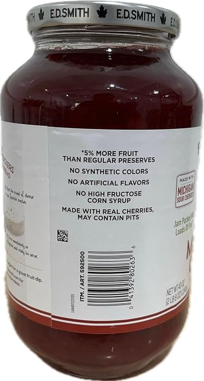 E. D. Smith Cherry Spread. Two pack 40 Oz Large Jar