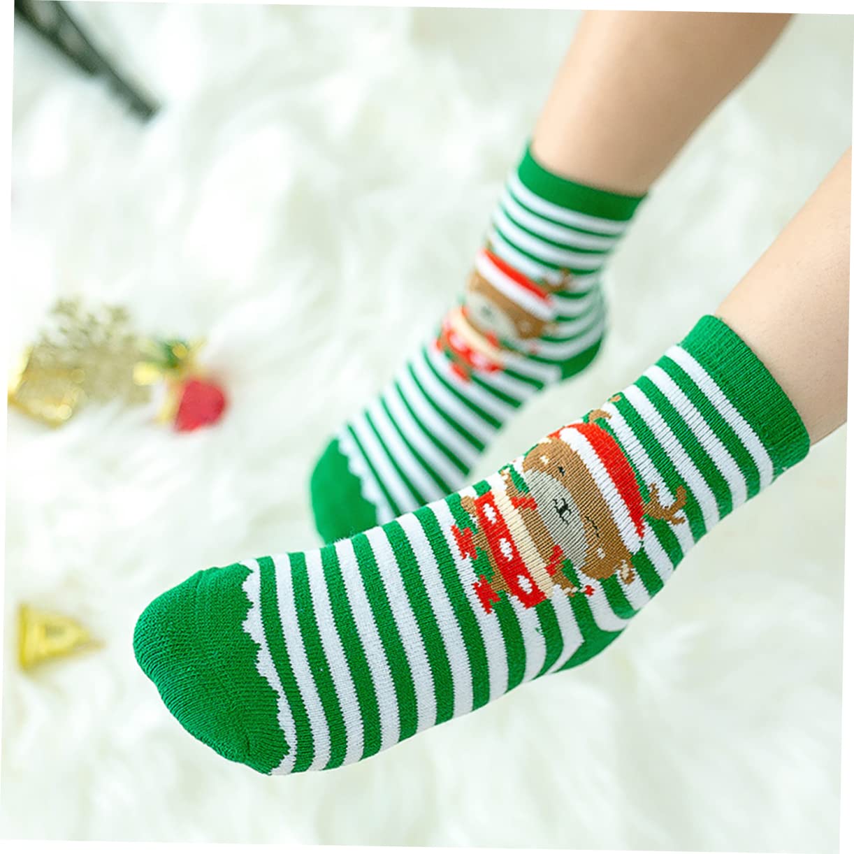BESTYASH 6paia Calzini di Natale per Ragazzo Ragazza Ragazza Calzini in Pettinato Caldi Invernali per Ragazzo Design Natalizio e Divertente Antiscivolo e Aderente