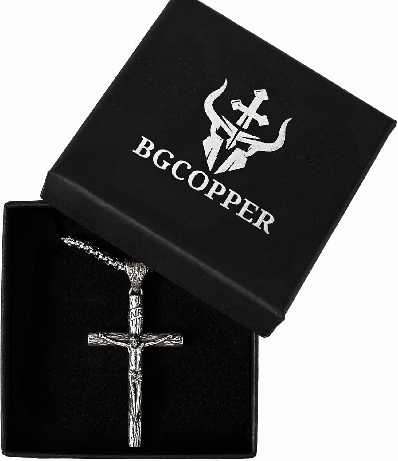 BGCOPPER 925 Sterling Silver Crucifix Necklace Pendant for Men, Jesus Cross Necklace for Women - Image 6