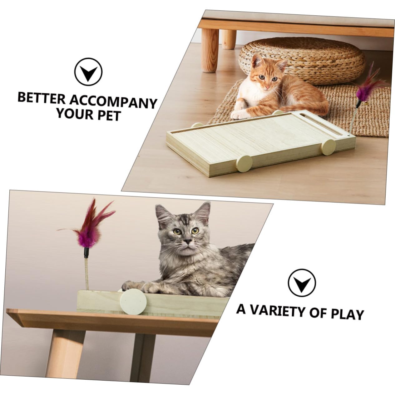 Tiragraffi in Forniture per Animali in Legno Resistente AntiGraffio Multifunzione per Proteggere Divano e Ridurre Comportamento Distruttivo per Gatti