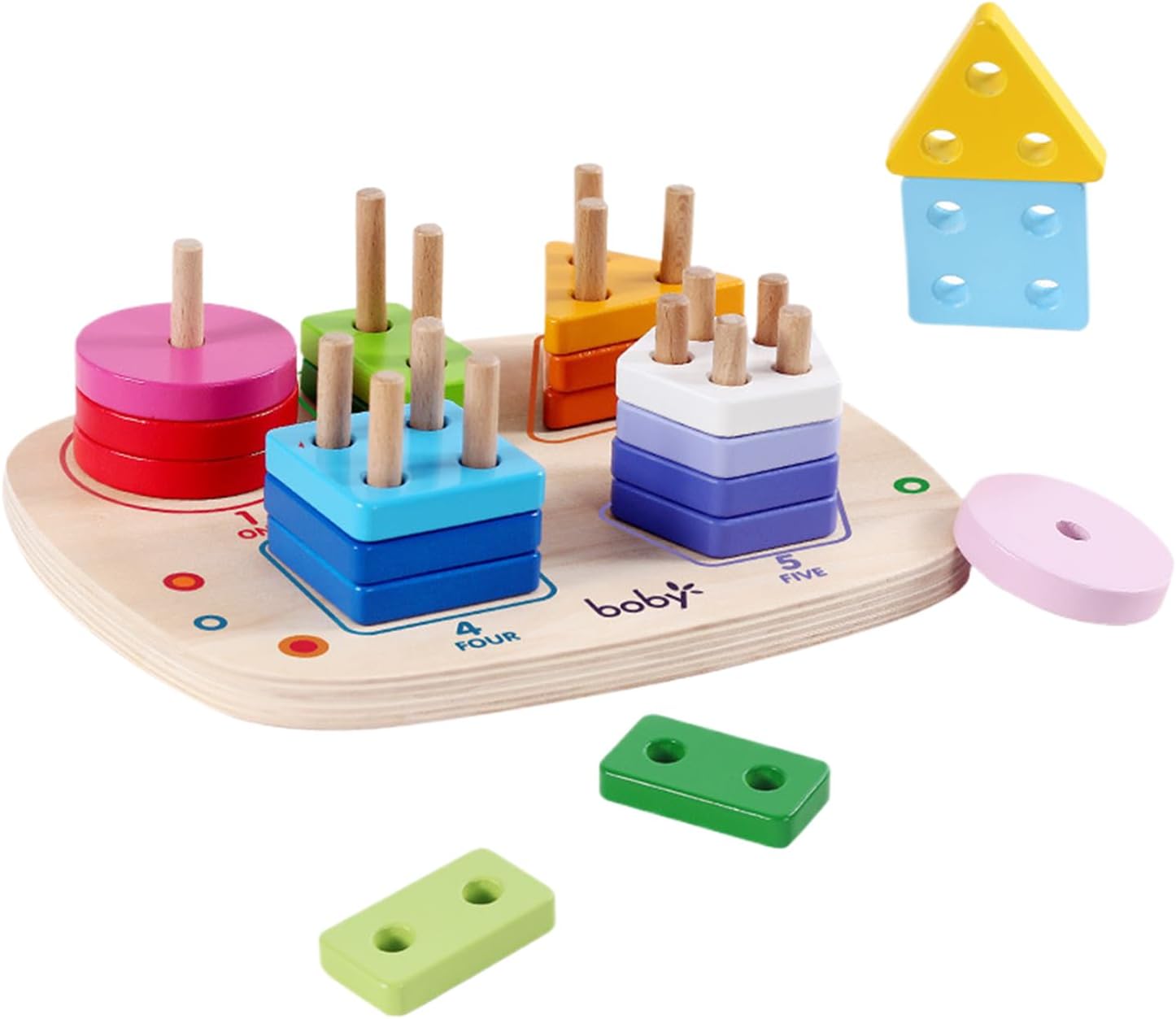 木製積み重ねおもちゃ | 知育幾何ボード | 形状分類おもちゃ,子供向け、家庭用、就学前教育、幼稚園、旅行用、発達、学習