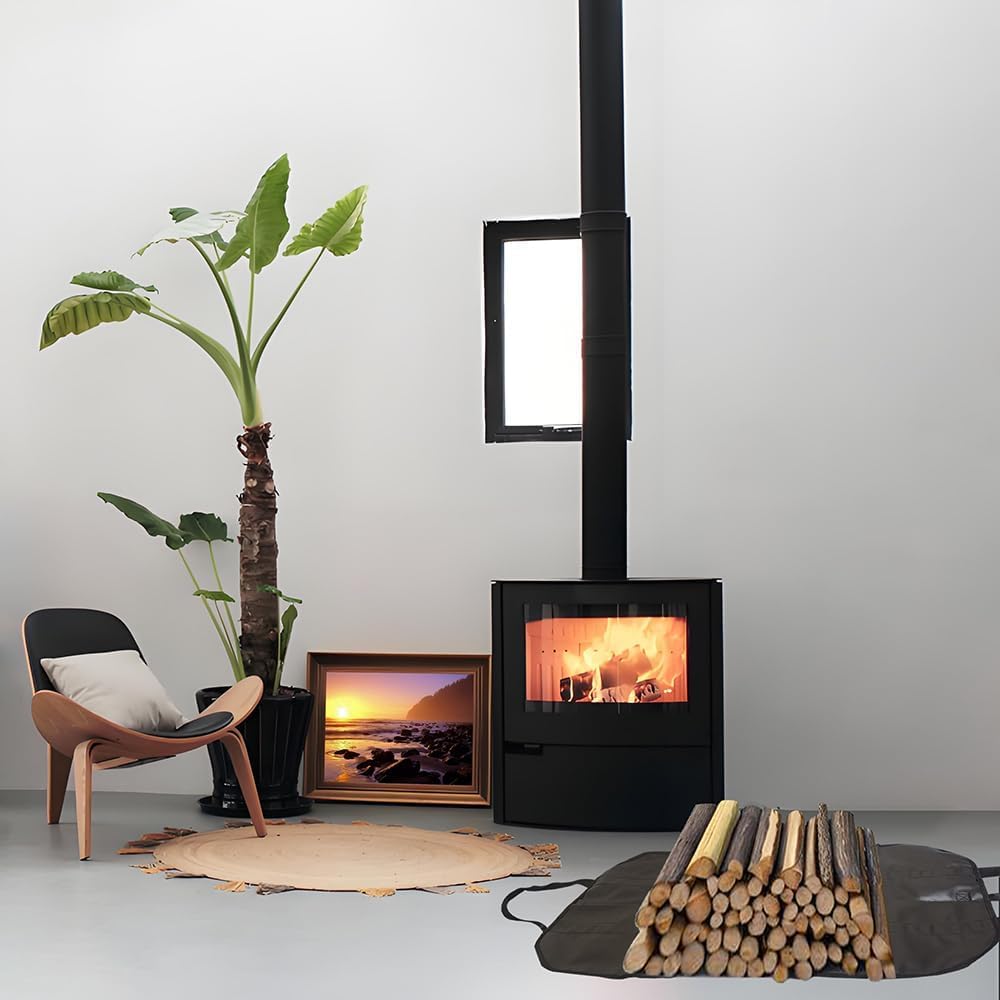 Bolsa para Leña Impermeable y Plegable, Gran Capacidad para Transporte y Almacenamiento de Troncos, para Chimenea, Estufa de Leña, Interior, Exterior, Fogatas y Acampada
