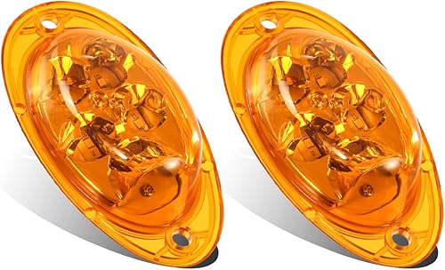 Partsam Para Freightliner Cascadia - Luces LED de señal de giro LED ámbar 5-2835-SMD, reemplazo sellado para Freightliner LED lateral de cabina
