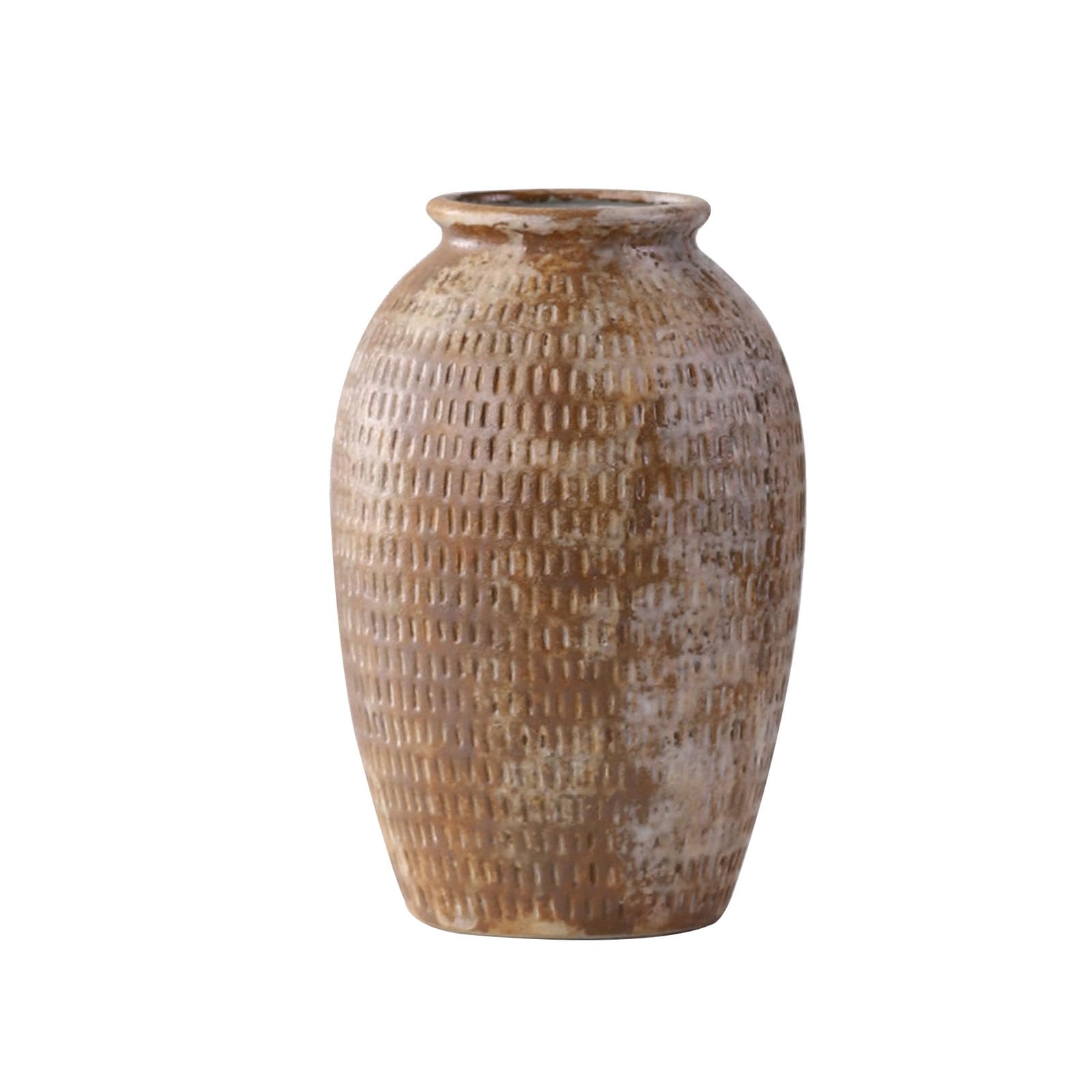 Farmhouse Decorative Vase, Retro Round Ceramic Vase, for Hotel, Table, Entrance Hall, Corridor, Handmade Rough Texture Design(Size:11.5 * 11.5 * 20CM,Color:C)