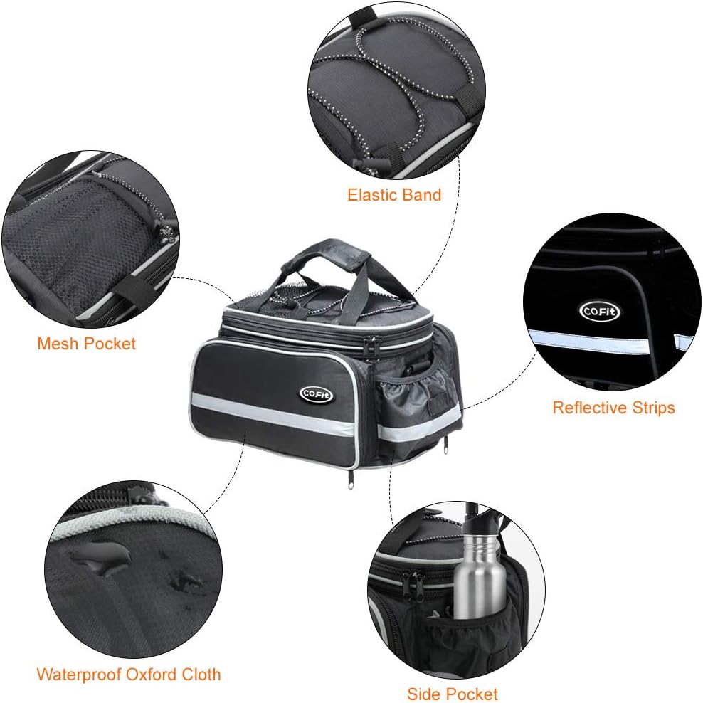 COFIT Bike Trunk Bag 25L/68L, Extensive Large Capacity Bicycle Rear Seat Pannier as Commuter Bag Luggage Carrier : Sports & Outdoors