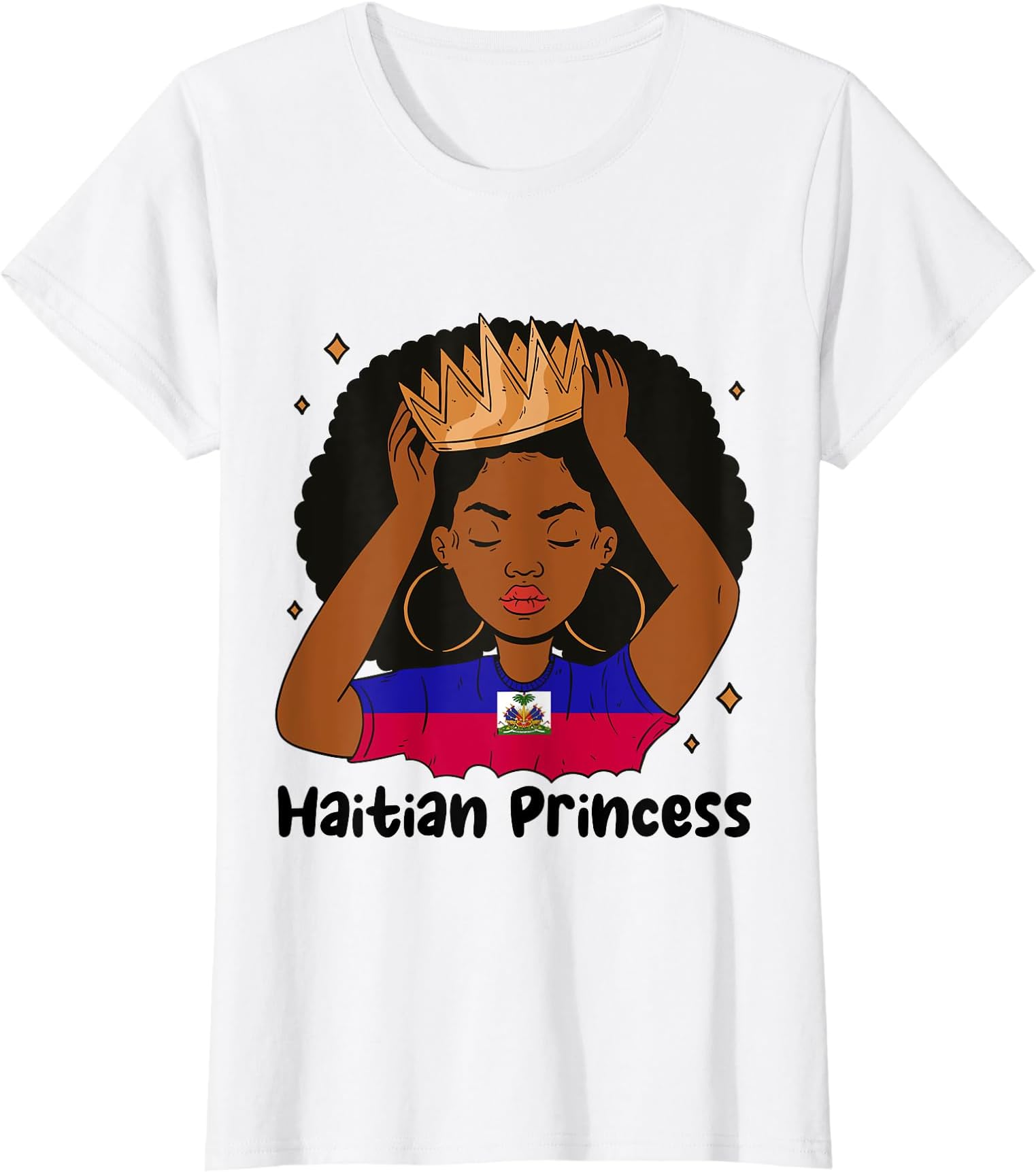 Haiti Heritage GiftMelanin Haitian Princess Haiti Flag Haitian Girls Pride T-Shirt