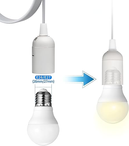 Miniatura 5 de ABI E26 - Adaptador de cable de alimentación de CA de 2 clavijas con interruptor de encendidoapagado, cable de 12 pies (paquete de 2)