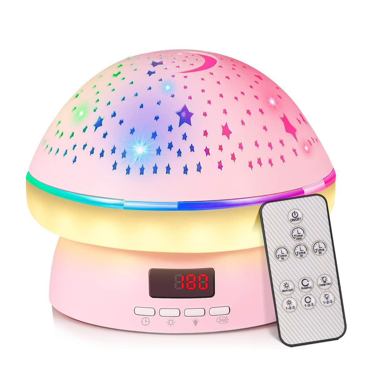 Gifts for 2-6 Year Old Girls Toys, Star Projector Night Light for Kids Toys, Moon Kids Night Light with Remote Control & Timer, Best Baby Girls Gifts Age 5-8 (Pink)