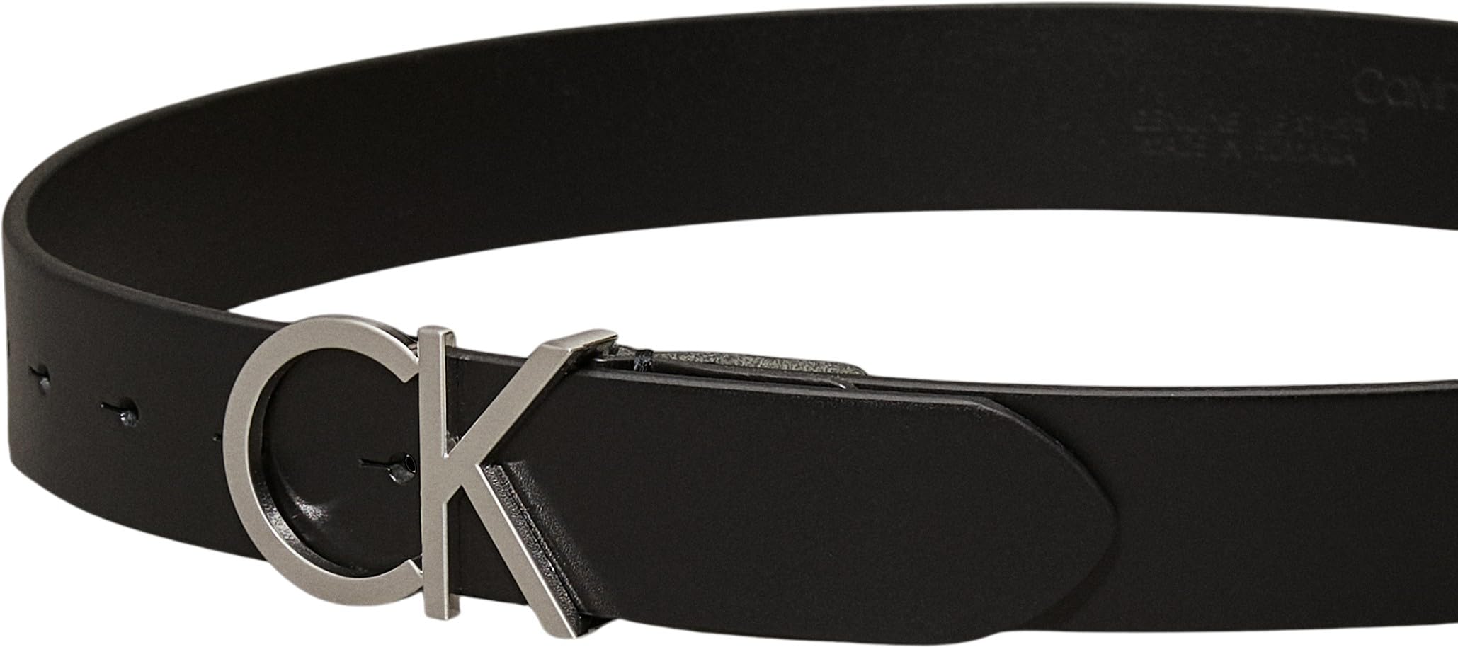 Calvin Klein Ceinture Femme Ck Logo Belt 3,5 cm Cuir