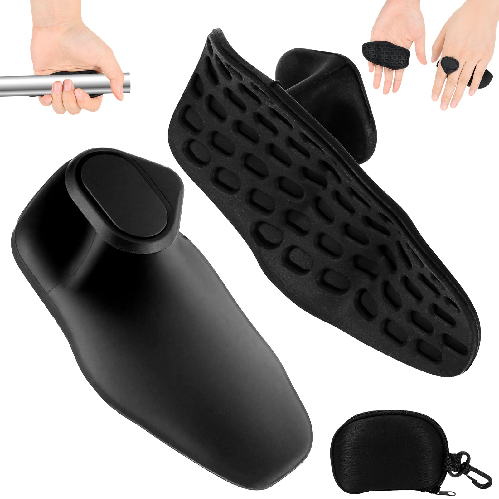 Gym Weight Lifting Grips, Rubber Weightlifting Anti-Slip Workout Grips for Men Women, Fingerless Workout Gym Gloves for Palm Protection, Training and Exercise, Dumbbell, Deadlift, No Sweaty (A)