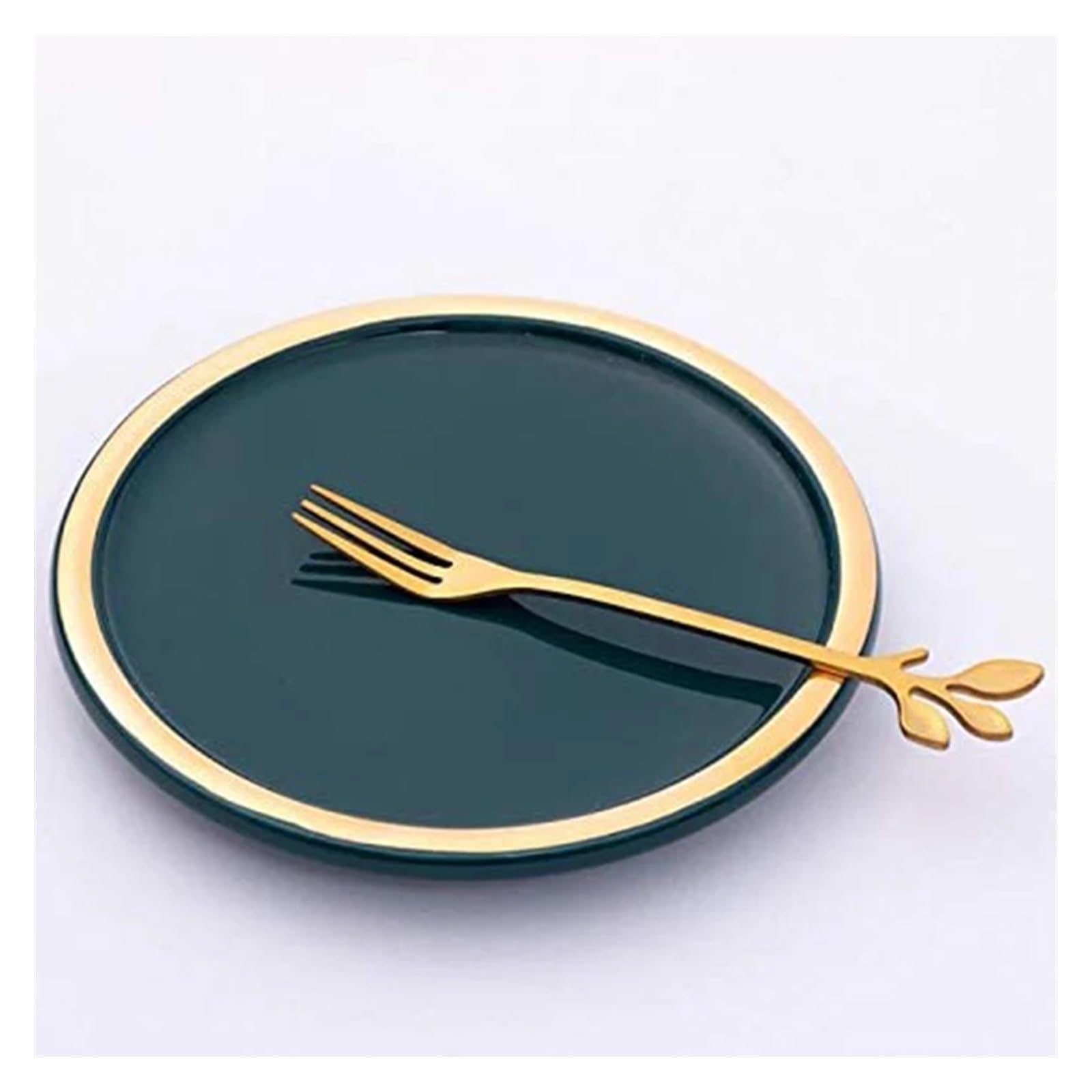12 pezzi creativi in ​​​​acciaio inossidabile foglie cucchiaio forchetta da frutta cucchiaio da caffè dessert gelato scoop accessori da cucina set di posate (Color : 12PCS Rosegold Set)