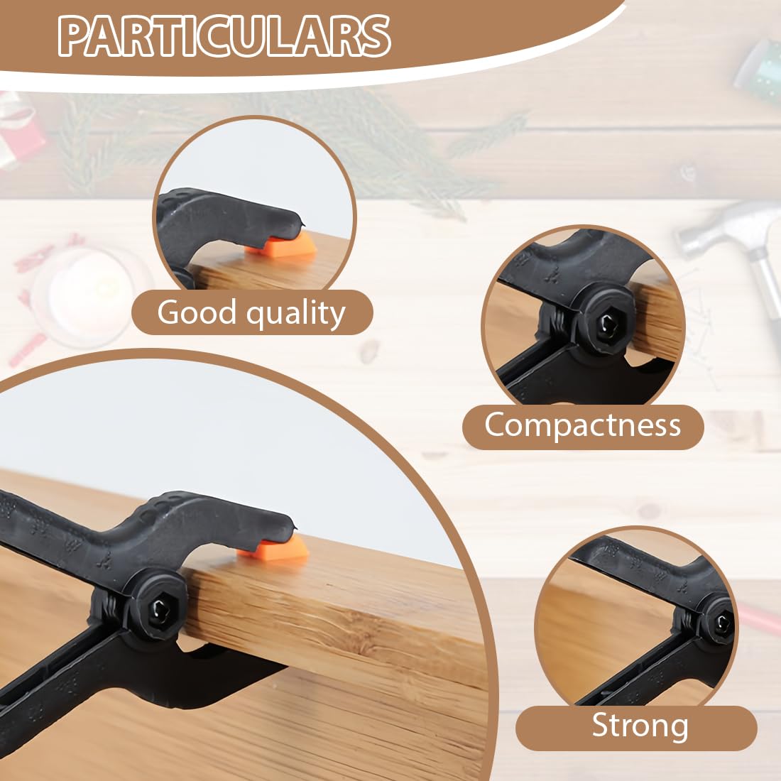 10 Morsetti A Molla Per Falegnameria - Fermagli Regolabili Per Fai Da Te E Fotografia