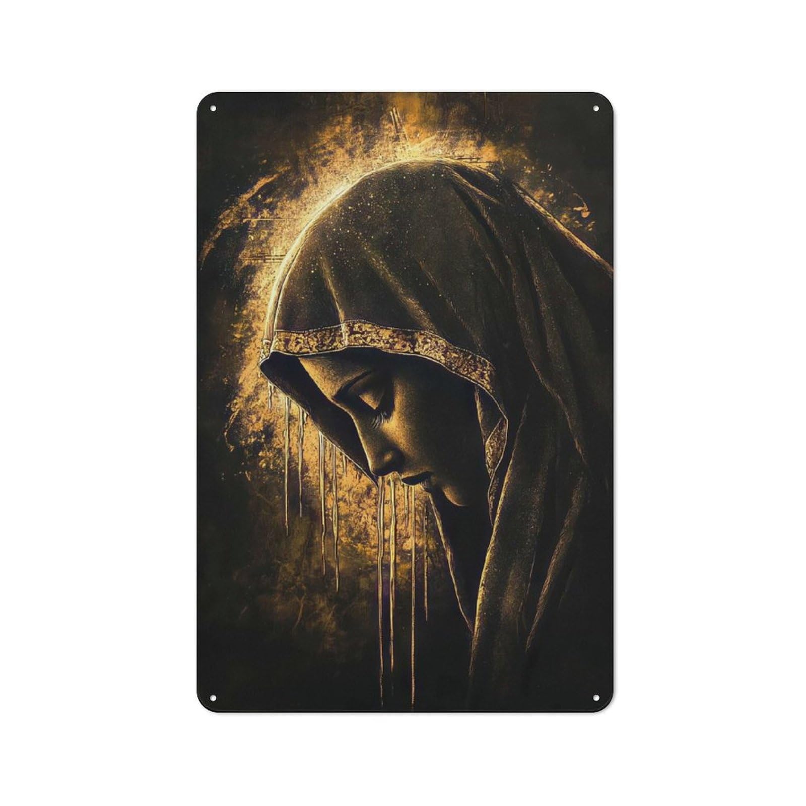 Junmoney Golden Sorrow Metal Sign 30X20cm With For Workshop Wall, Vintage Decor, A Decorative Christmas Gift For Metal Sign Collectors
