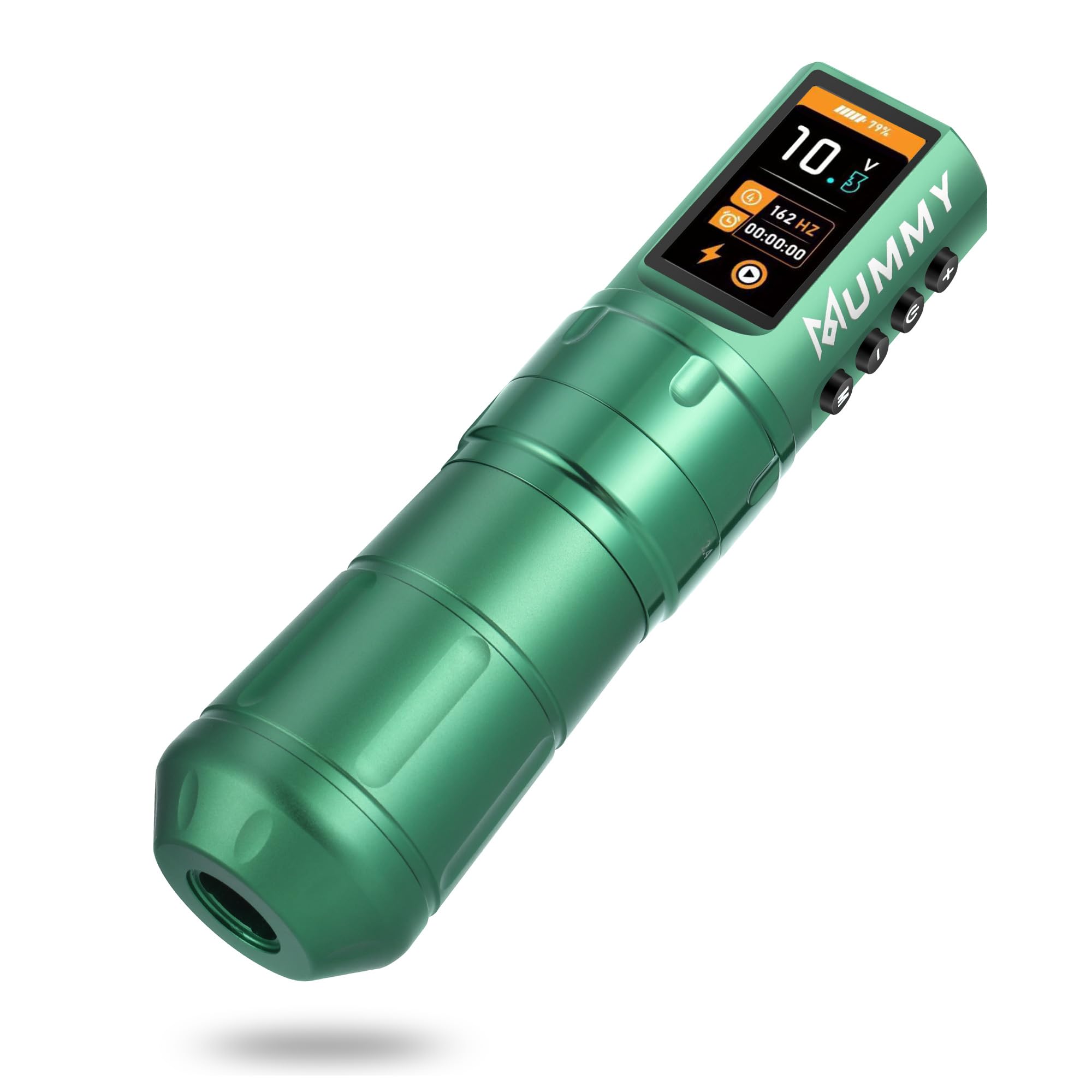 Mummy Scepter Tattoo Machine Pen with Adjustable 7 Strokes 2.4,2.7,3.0,3.3,3.6,3.9,4.2mm 1800mAh(Single Machine) (green)