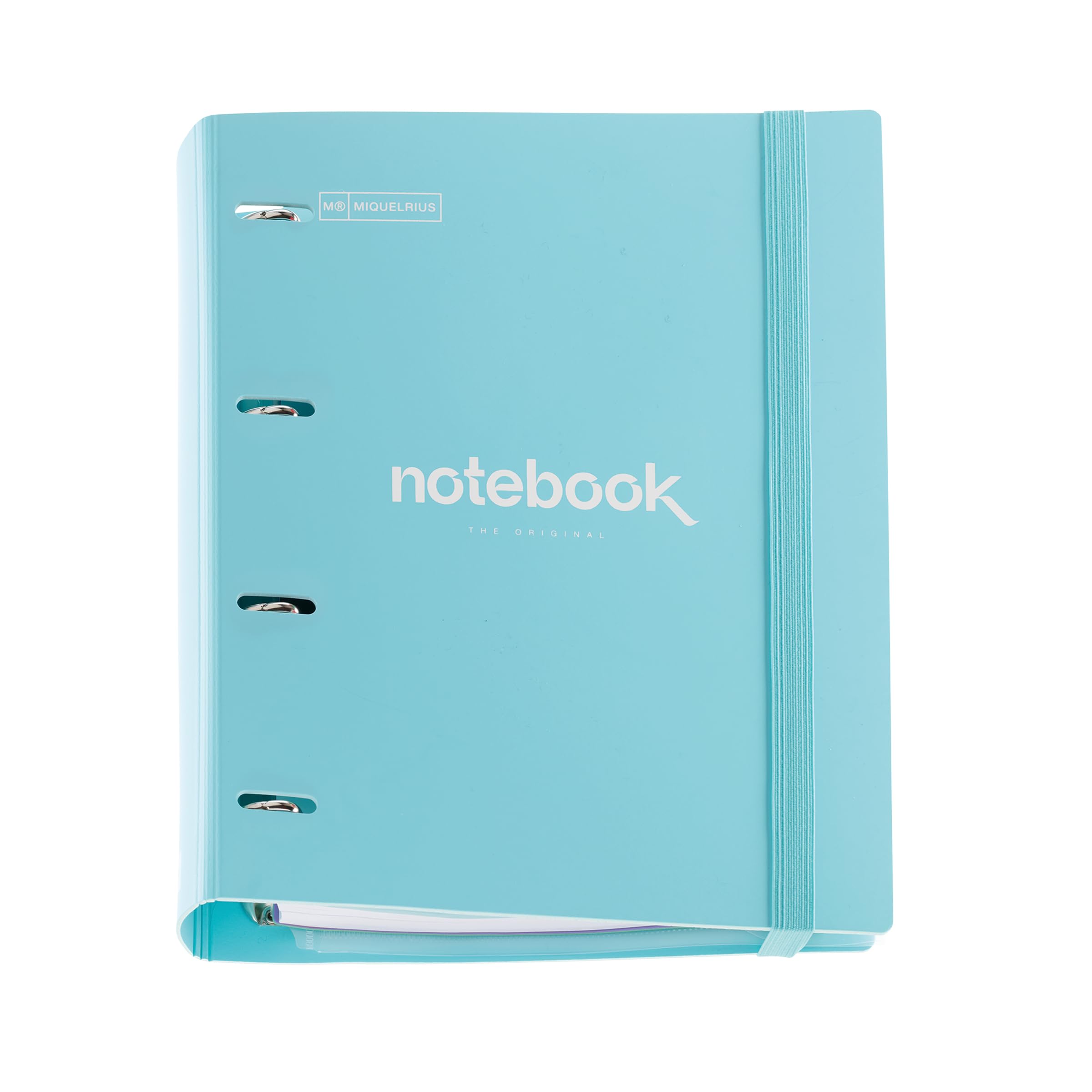 Miquelrius - Carpeblock polyfoam, A4 Ring Binder, Includes a Refill of 100 Squared Sheets + 4 dividers + 1 Polypropylene Envelope, 4 Ring Binder with Rubber Closure
