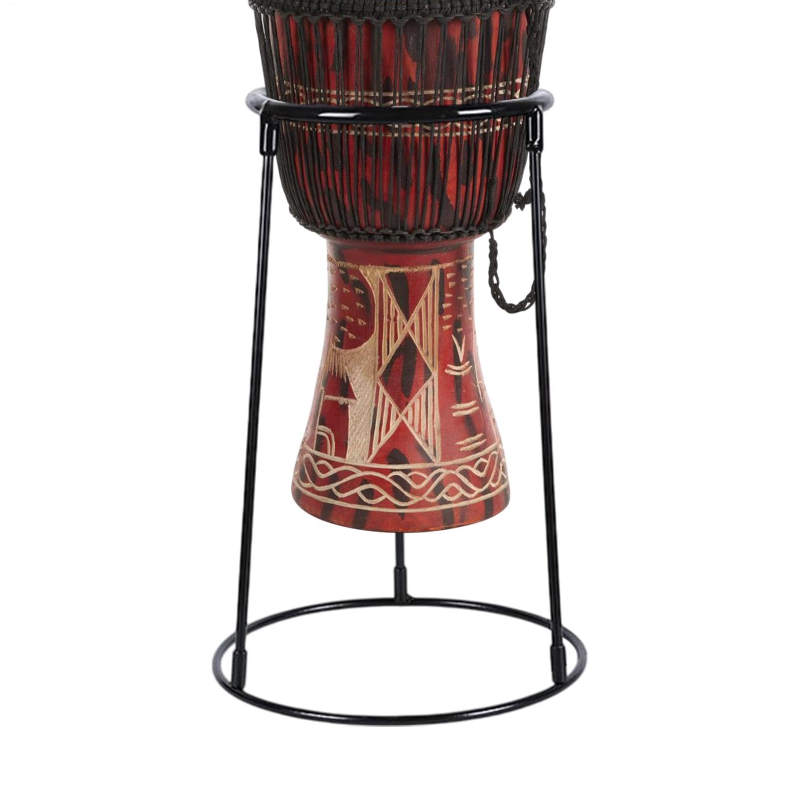 Drum Floor Stand, African Drum Stand, Adjustable Carbon Steel Drum Floor Stand, Black Percussion Rack, Musical Instrument Supply for Adults, Beginners, Musicians