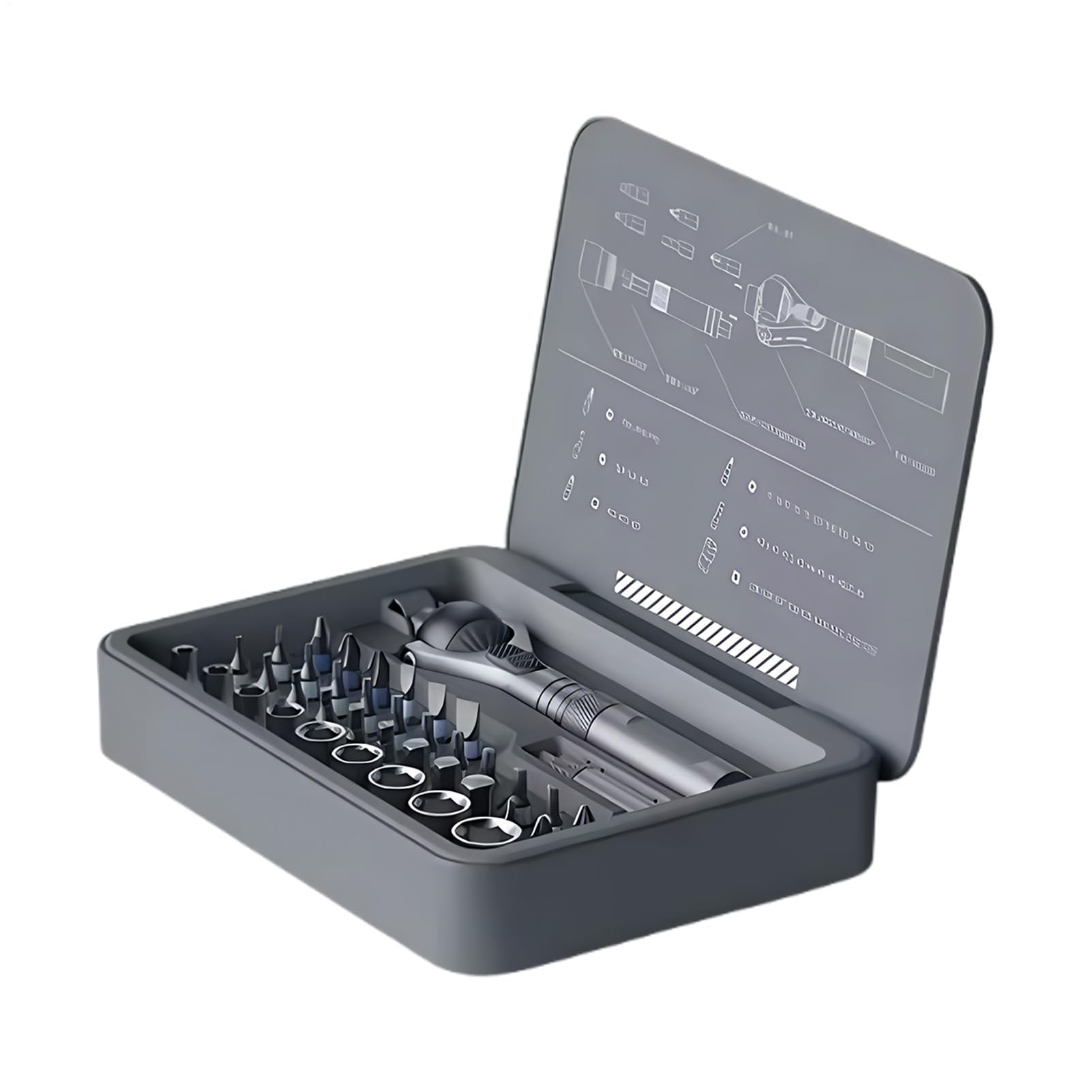Set Cacciaviti A Cricchetto Di Precisione Ergonomico Multifunzione | Kit Punte Cacciavite Meccanico Per Riparazioni Domestiche Meccanica Elettricista Edilizia Falegnameria Idraulica