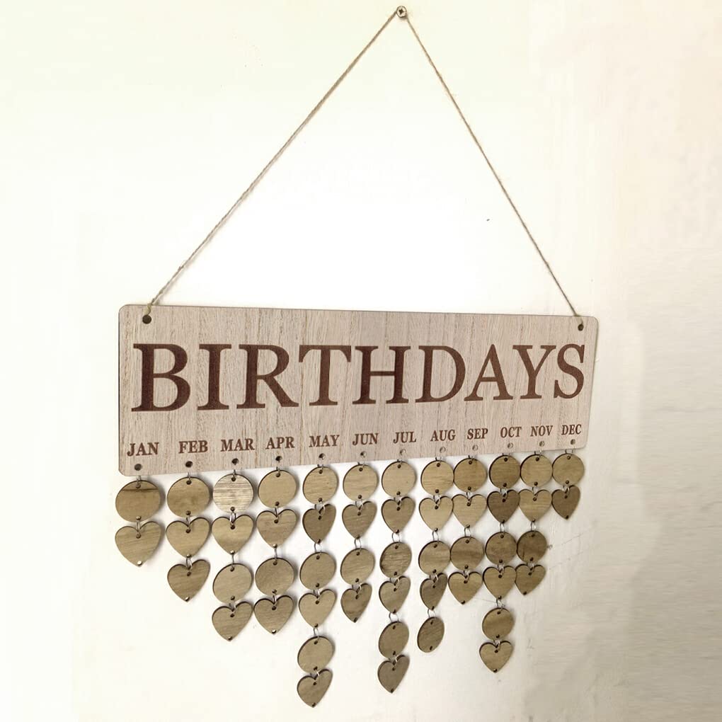PROMEMORIA COMPLEANNO FAMIGLIA In Legno Calendario Fai Da Te Con Tag
