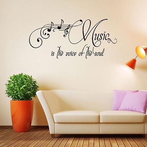 Miniatura 7 de Calcomanía de pared con música, para instrumentos musicales, decoración de aula, piano para estudio en casa, guitarra, violín, saxofón, dormitorio,