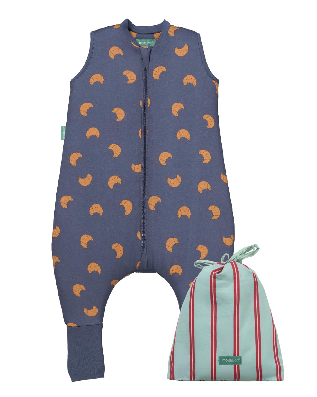 Molis & Co Croissants Molis&Co - Baby Sleeping Bag With Socks Tog 2.5 - Toddler Sleeping Bags With Legs 2.5 Tog - Soft And Cozy Baby Wearable Blanket For Infants&Toddlers - 100% Cotton (Oeko-Tex) (, 6 Years)