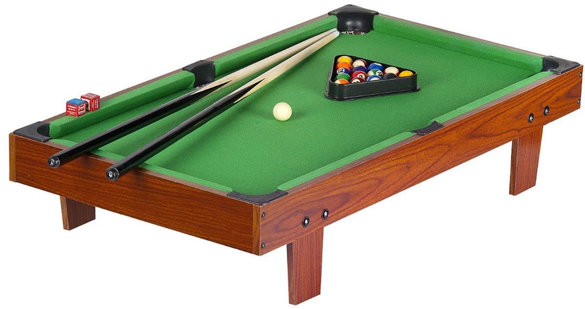 Leomark Portable Pool Table for Children, Compact Billiard Table for Kids, Family Game