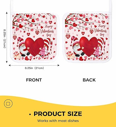Miniatura 3 de 4 Packs Gnomes Love Pot Holders Sets for Kitchen,Oven Pan Plate Bowl Pads Heat Proof Mat with Hanging Loop,Terry Cloth Potholders Soft Grip for