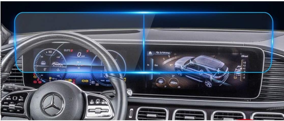 SATIS Screen Protector Compatible with 2019-2024 Mercedes Benz GLS GLE,Anti Glare Scratch,Shock-resistant, Mbux Dual 12.3” Screen Protection Accessories Premium Tempered Glass (V167)