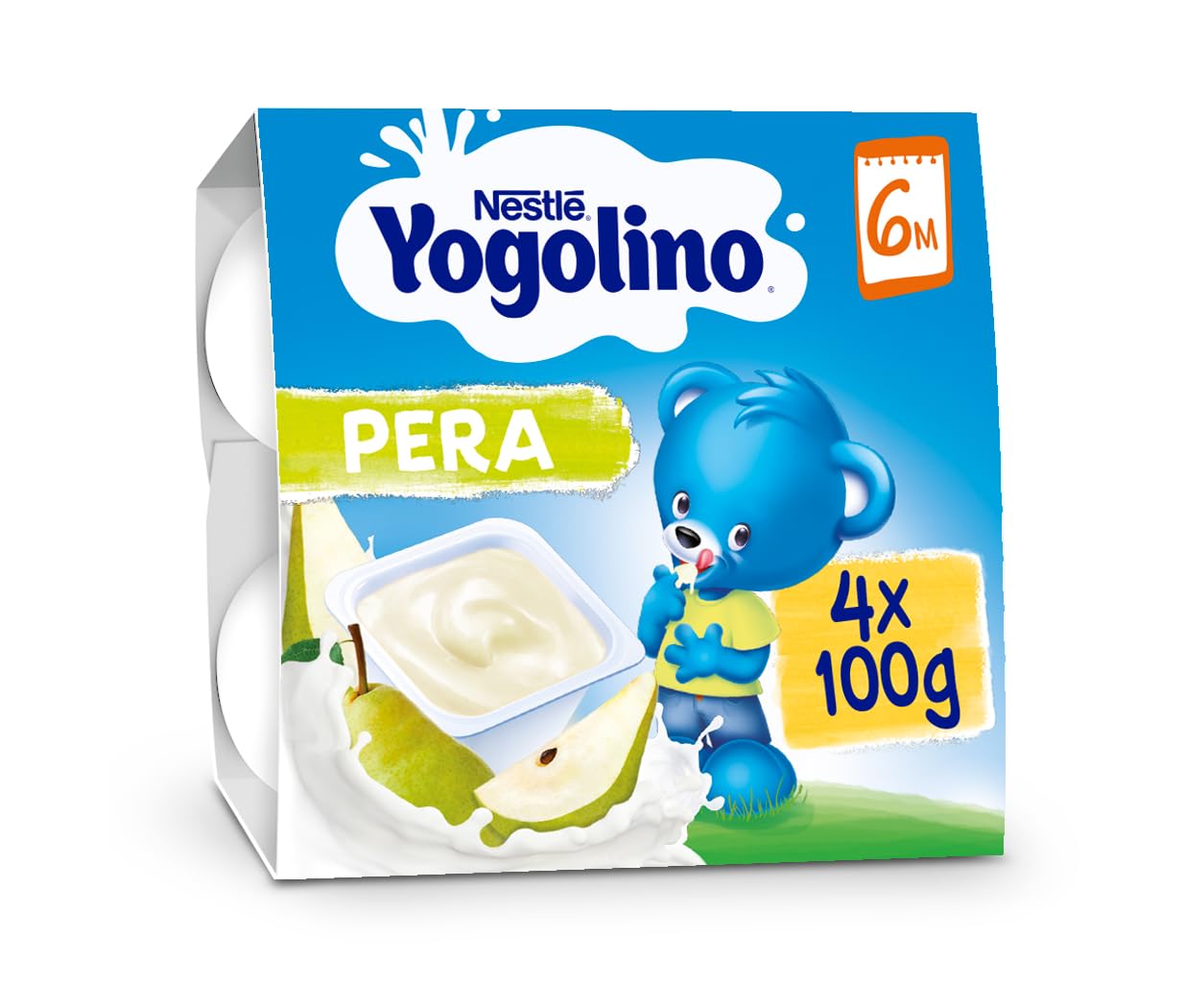 NESTLÉ YOGOLINO Postre Lácteo de Pera 4x100g a partir de 6 meses