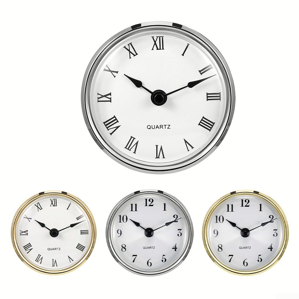 PATIKIL 90mm Inserto Per Orologio Al Quarzo Miniatura Con Movimento Al Quarzo Rotondo Mini Orologio Numeri Romani Adatto 78mm31 Dia Foro Per Sostituzione Tono Orobianco Stile 3 P 667153