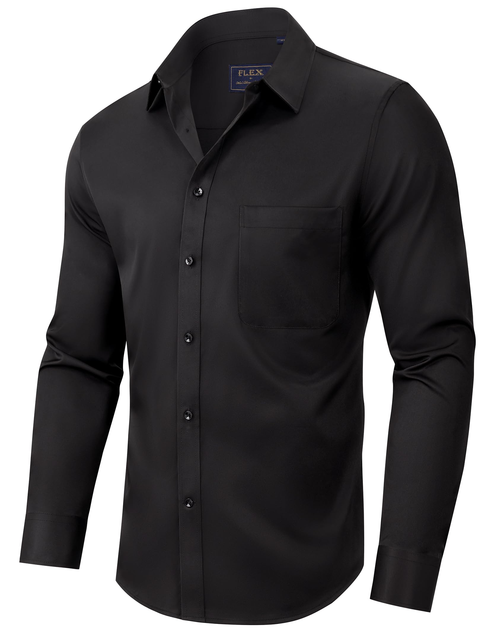 siliteelon Hemd Herren Bügelfrei Business Herren Hemden Langarm Weiss Stretch Anzug Hemd Regular Fit Herrenhemd Baumwolle Freizeithemd Businesshemd Arbeit Hochzeit Party mit Tasche