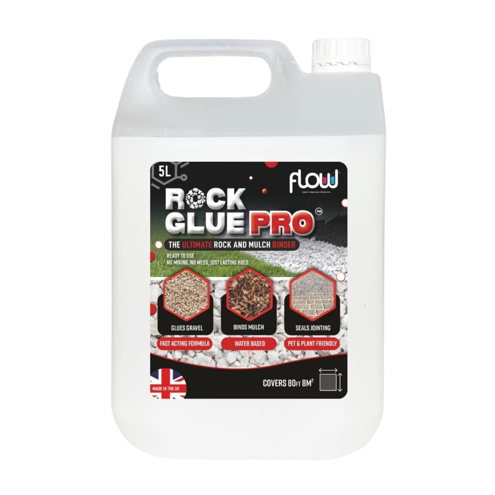 Gravel Glue For Bonding Stones Outdoor Use Gravel Binder Block Paving Sealer Pet Friendly And Non Toxic Rock Glue For Stones Ready To Use Garden Path (1, 5 Litres) — image 1