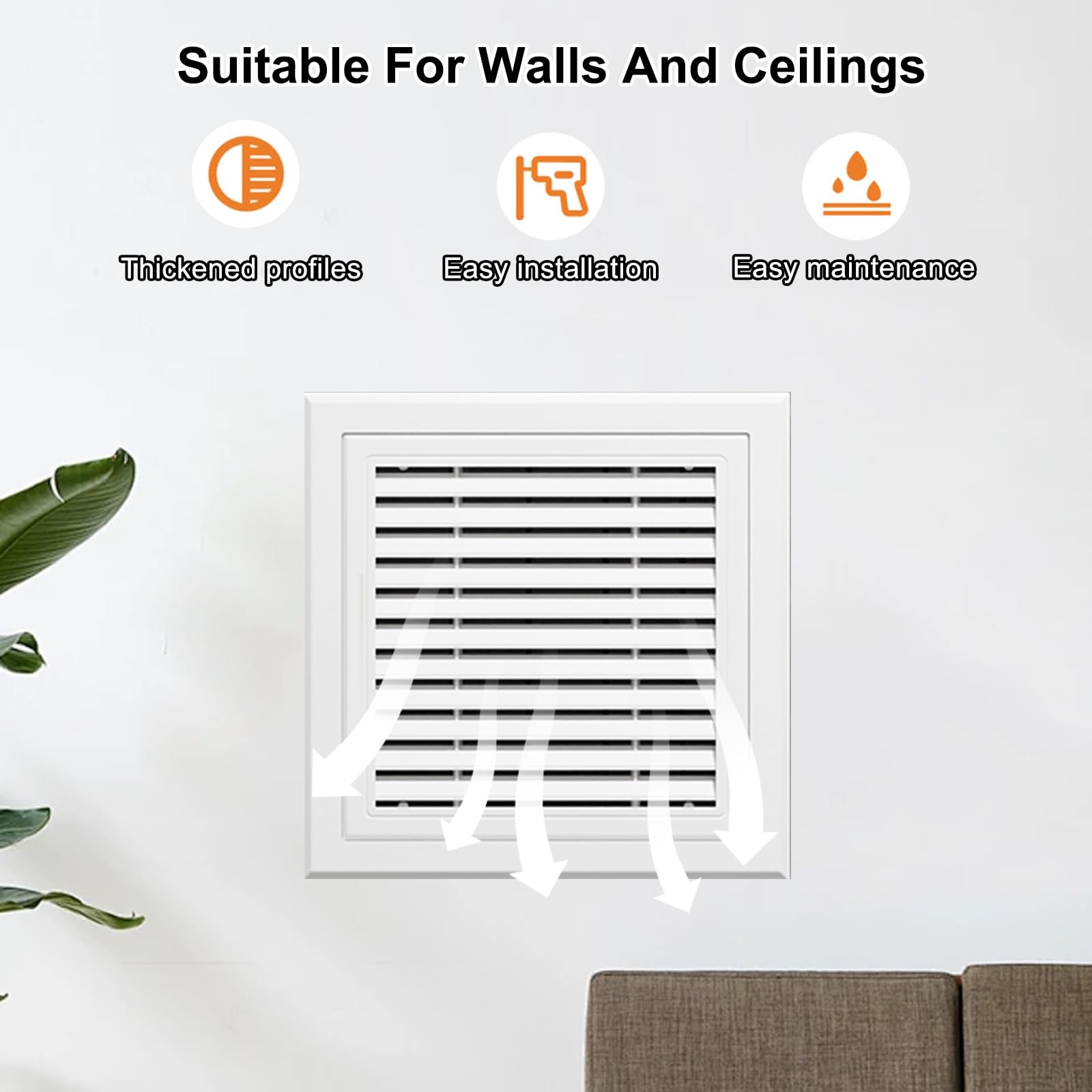 Drzwi wentylacyjne z metalowymi listwami z pokrywą wentylacyjną do powrotu powietrza, konstrukcja zawiasowa, oddychający panel dostępu do systemów HVAC, kratka powrotna