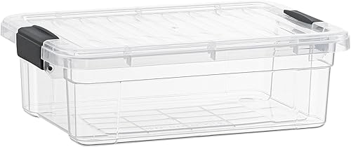 Superio Caja de almacenamiento transparente con tapa, contenedores de plástico de 2.3 cuartos de galón para organizar, cajas apilables, sin BPA, no