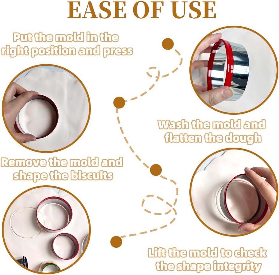 12Pcs Donut Round Cookie Cutter Set for Donut,english muffin,Scones,Pudding