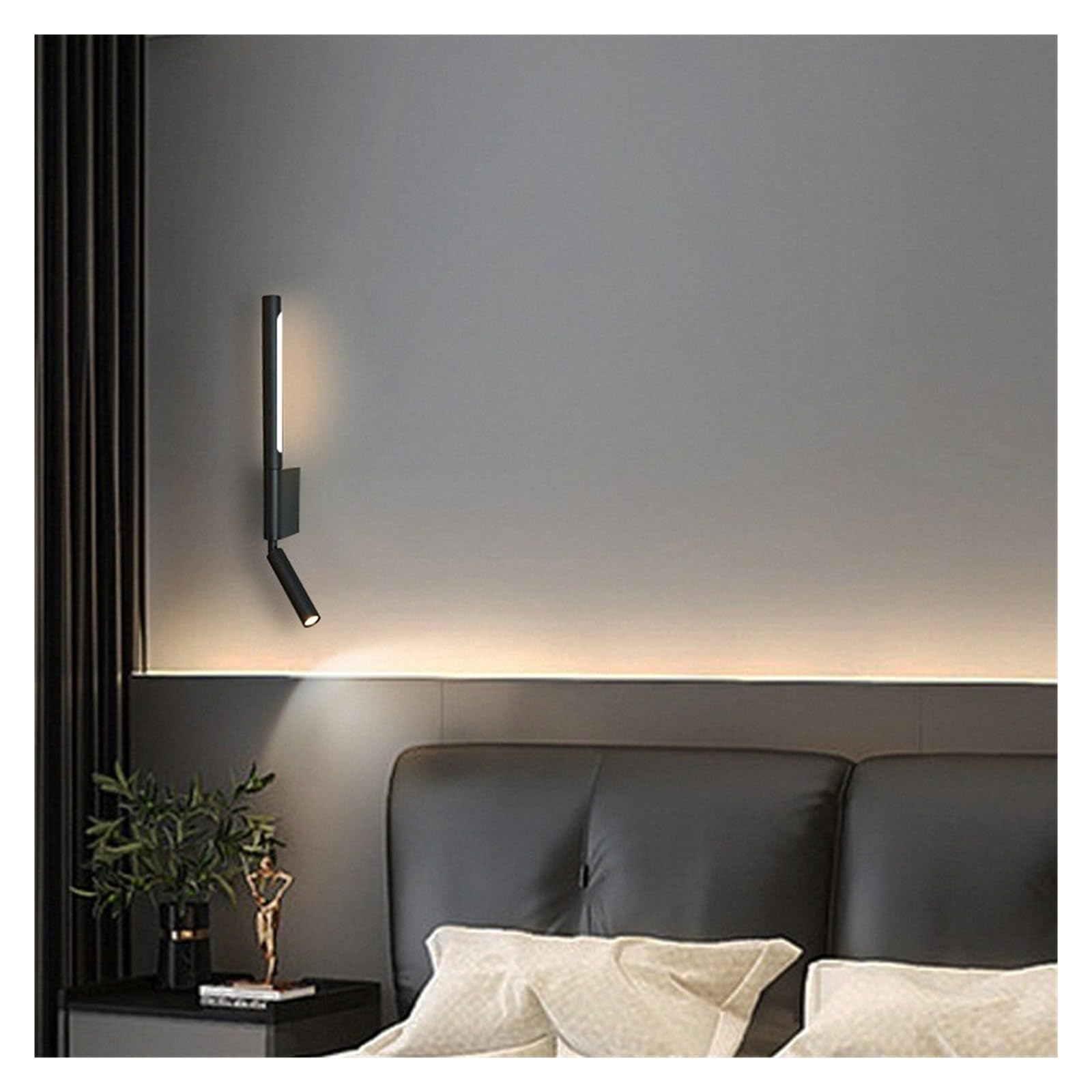 Sconce da Parete a LED, Lampada da Parete 2 Pezzi Lampada da Lettura Regolabile con Rotazione di 350 Gradi con Interruttore Camera d'albergo Minimalista nordica Camera da Letto Principale (Luce