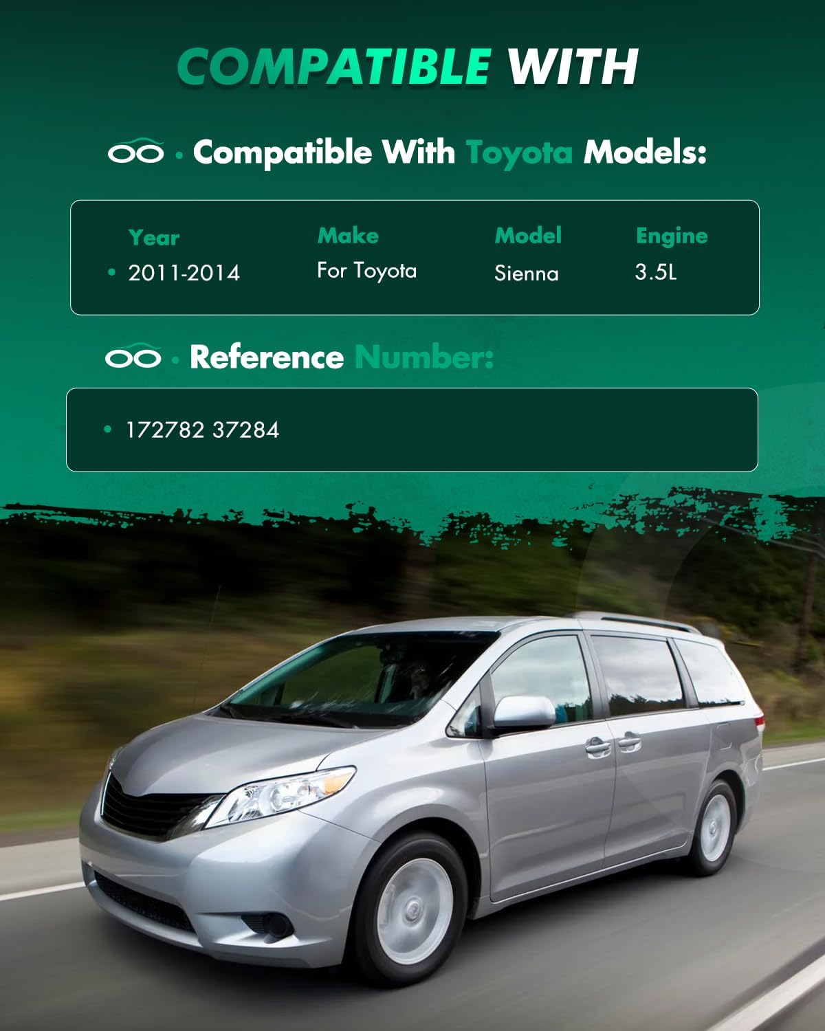 SCITOO Front Complete Struts Spring Assembly Rear Shocks Struts Fits 2011-2014 for Toyota Sienna Quick Struts 172782 37284 - Set of 4