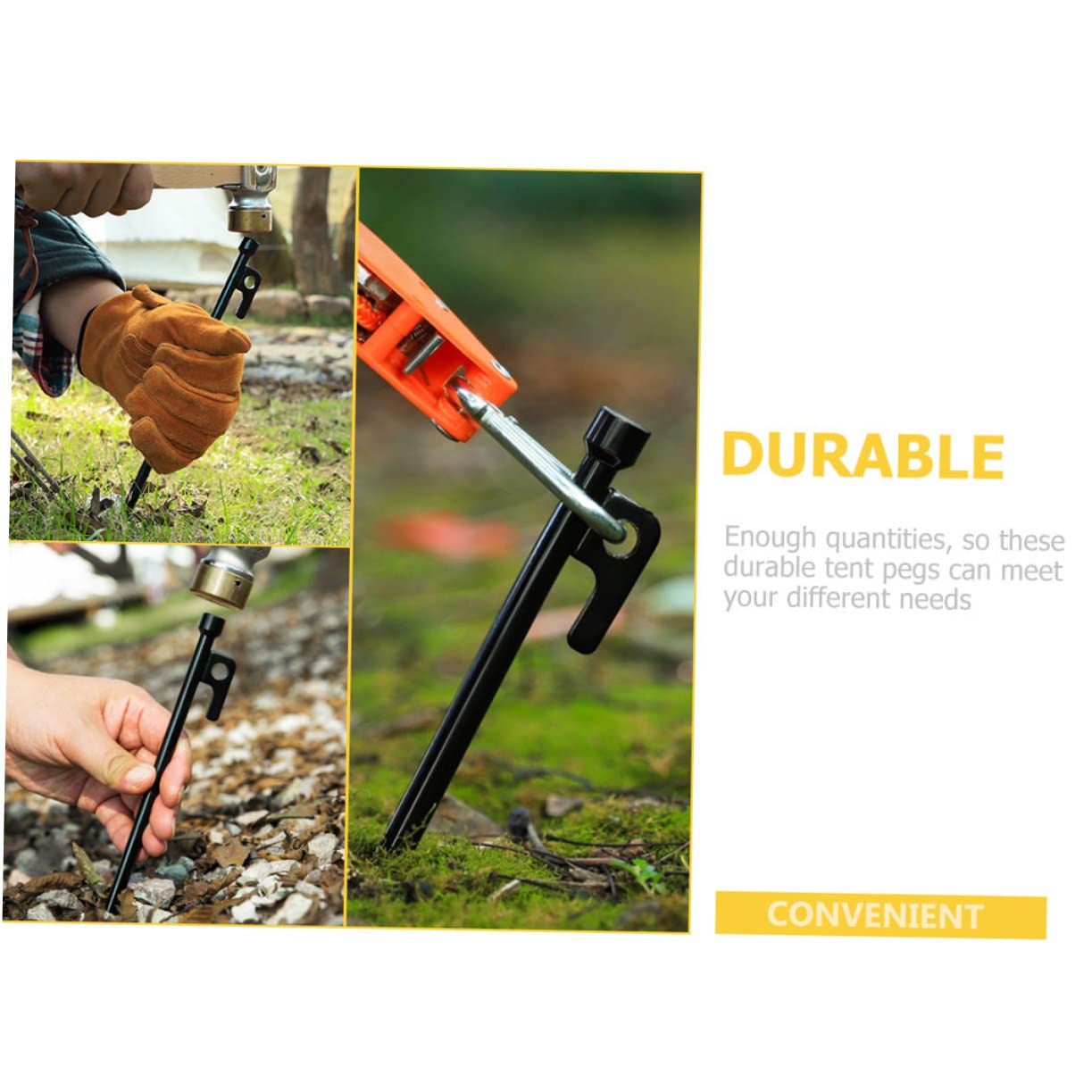 Abaodam Zeltbodennägel Aus Metall Für Camping Zeltpfähle Zum Befestigen Outdoor-bodenheringe Mit Scharfem Ende Für Sand Und Schnee