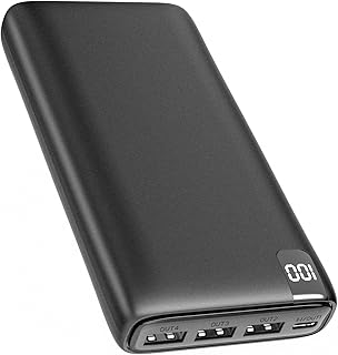 Power Bank 26800mAh Portable Charger, Riapow Fast Charging 3.0A USB C High Capacity Phone Charger with LED Display Compact External Battery Pack 4 Outputs for iPhone Tablet and More