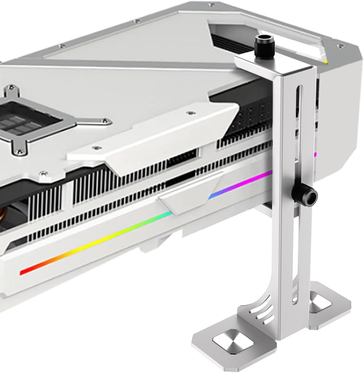 GPU Support Bracket, Video Graphics Card Support GPU Stand Holder with Magnet , Adjustable Anti Sag GPU Stand 35-125mm, Support GPU 4090 Thickness Support up to 75mm（White）
