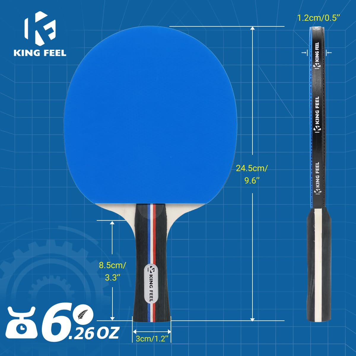 Ping Pong Paddel Set von 4 Premium Tischtennisschlägern 3-Sterne Ping Pong Bälle (8) mit Ping Pong Paddle Fall Professionelle Tischtennisschläger Set für Indoor & Outdoor Spiele