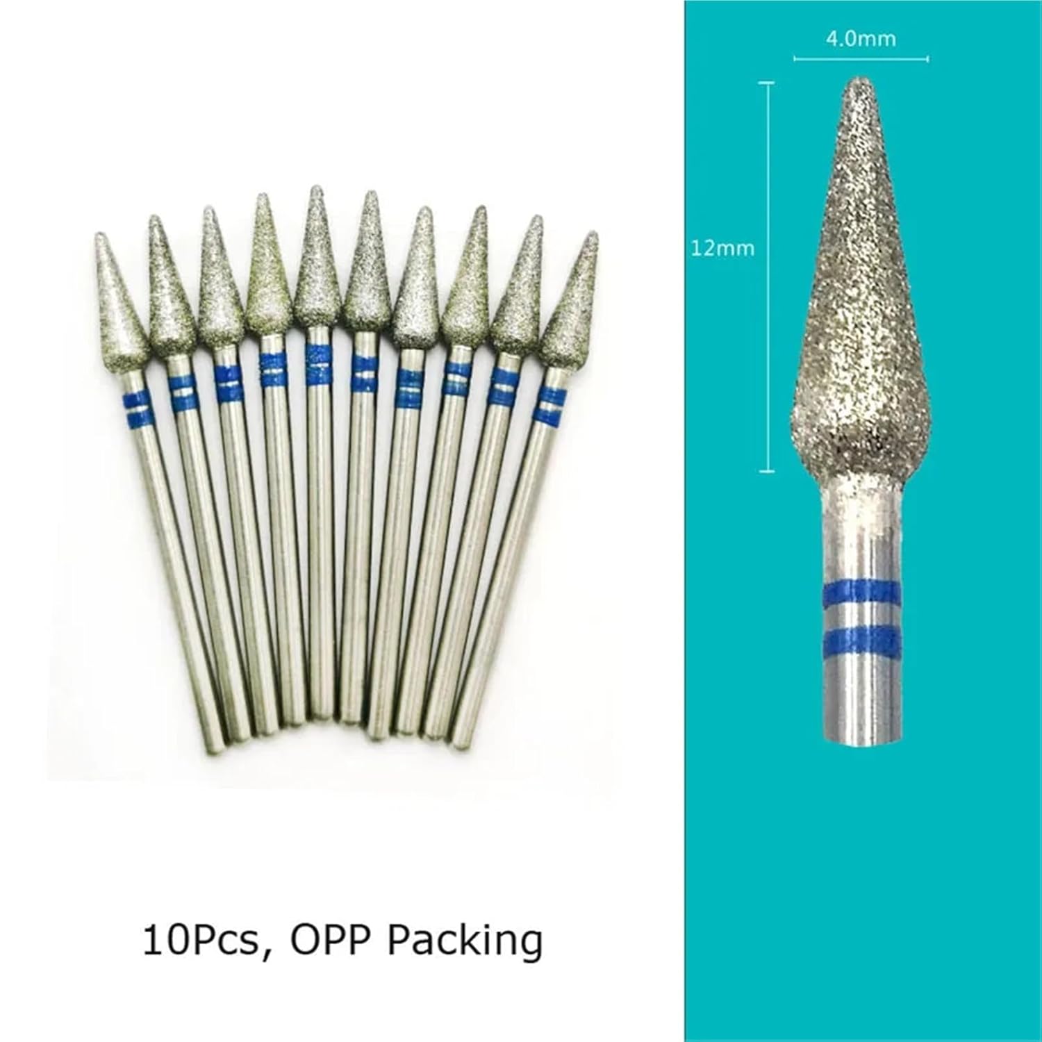 Nail Drill Bits Diamond Cutters for Manicure Cuticle Burr Milling Cutter 1Pcs(MD0412D-M(D))