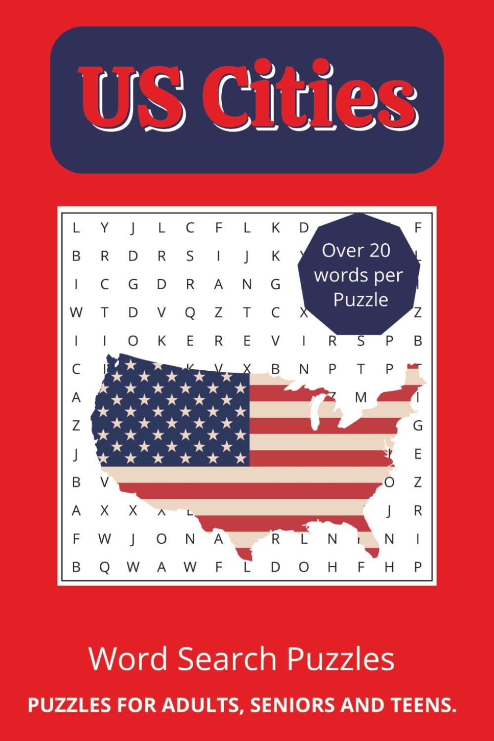 US Cities Word Search, Adults: States, Word Search, Puzzle, Adults, Teens, Seniors: United State Cities, US Cities, Adults, Cities, Teens, Seniors