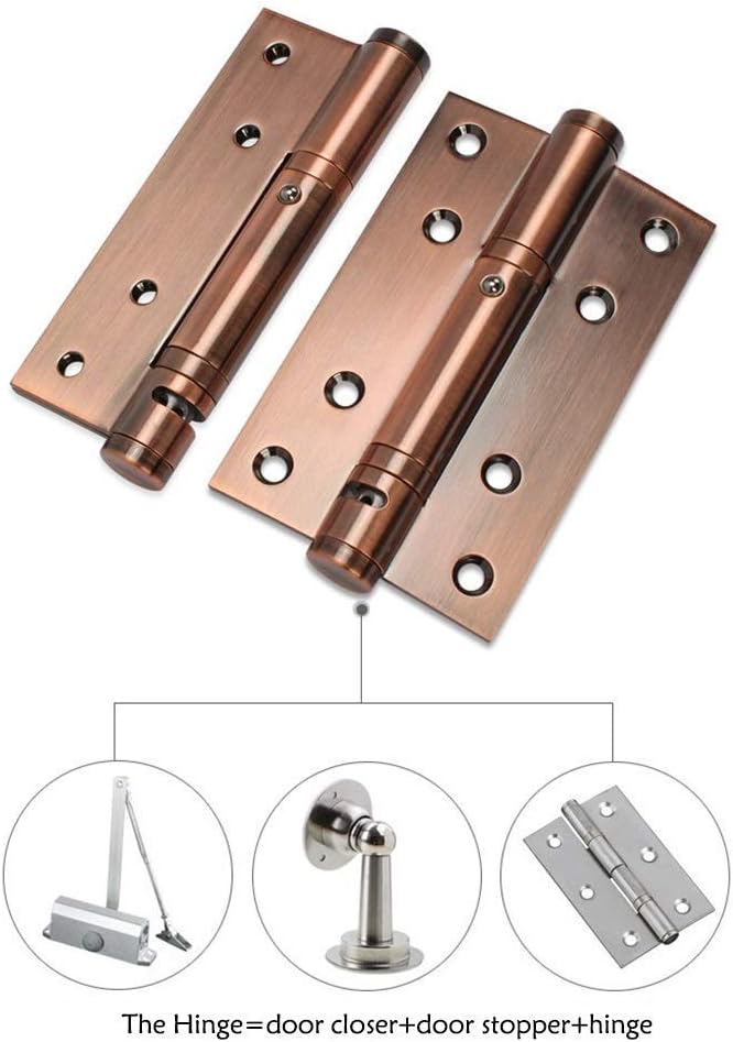 Metal hinges,Door Hinges,internal door hinges,gate hinges, Home Furniture Hardware Door Multi-Color Optional 4Pcs 4x3 Inch MuteHinge with 32 Screws for Home Furniture Hardware (Color : Gold, Size : 4P