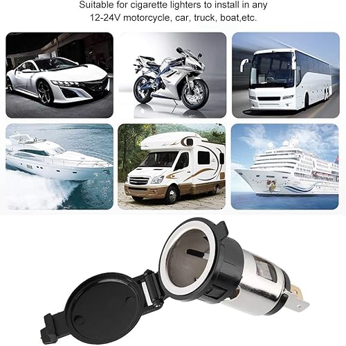 Miniatura 2 de Encendedor de cigarrillos, adaptador de encendedor de cigarrillos de 12-24 V, enchufe hembra para automóvil y motocicleta