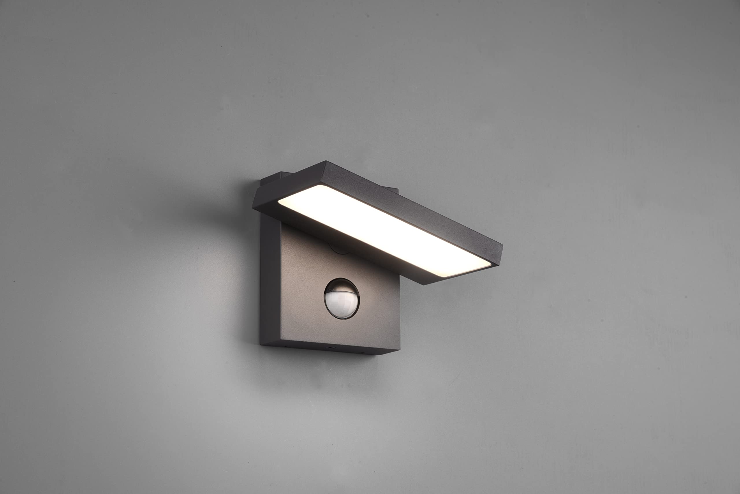 Trio Leuchten LED Außen Wandleuchte Horton 226360142, Aluminium Druckguss Anthrazit, inkl. 8 Watt LED, inkl. Bewegungssensor