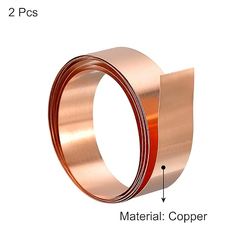 Miniatura 29 de Uxcell Hoja fina de cobre del rollo de la hoja, 3pcs 0.004x0.394x39.370 in rollo de hoja de cobre puro para manualidades, reparaciones eléctricas